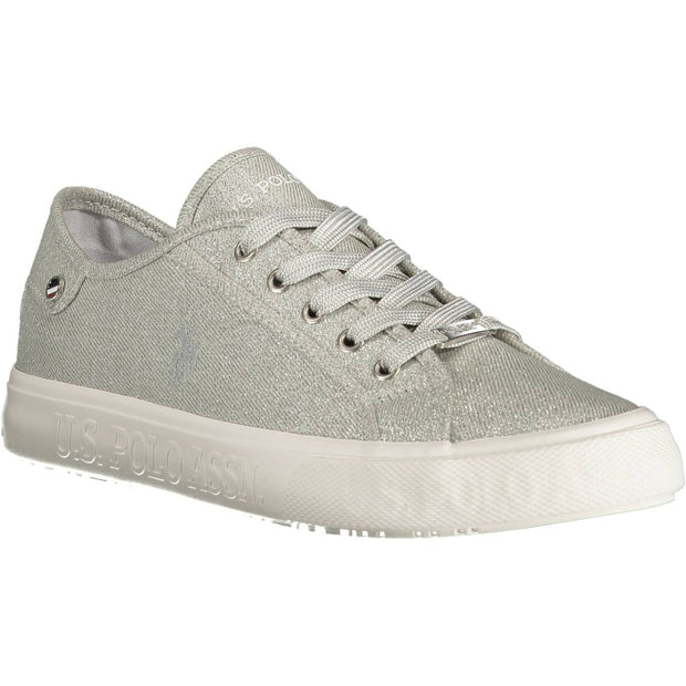 Silver Polyester Women Sneaker