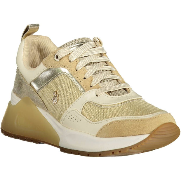 Gold Polyester Women Sneaker