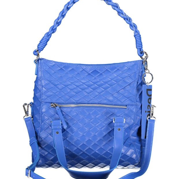 Blue Polyethylene Women Handbag