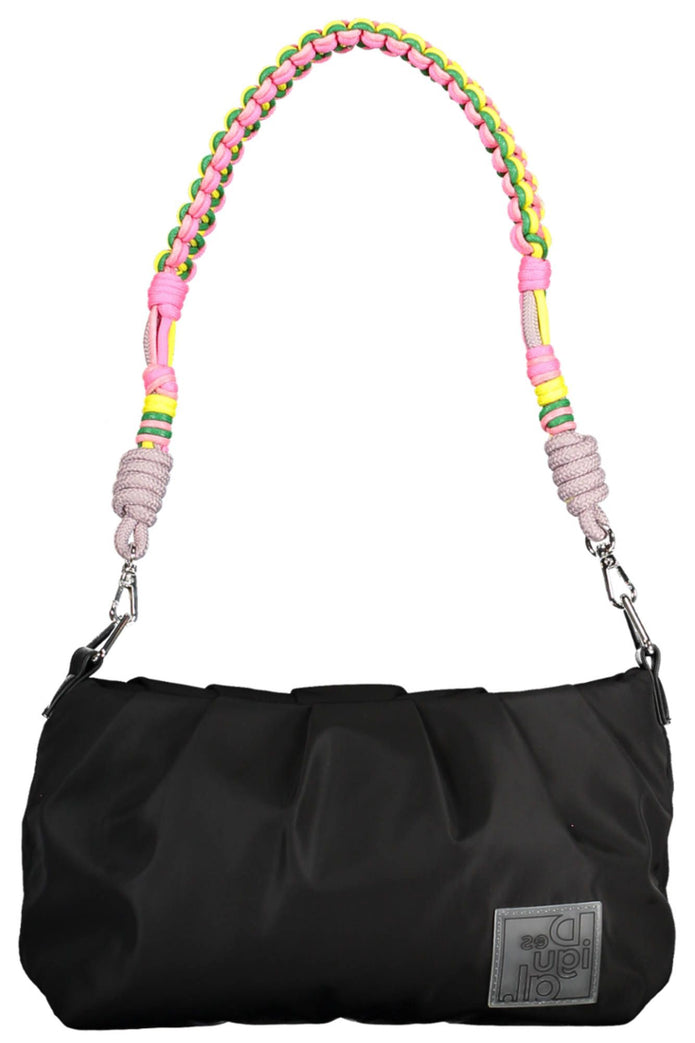 Black Polyester Women Handbag