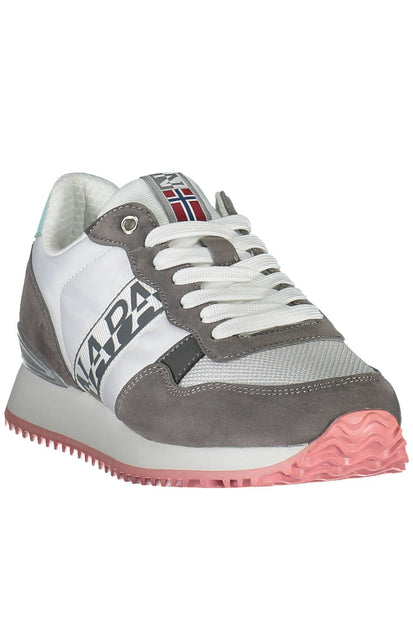 White Polyester Women Sneaker