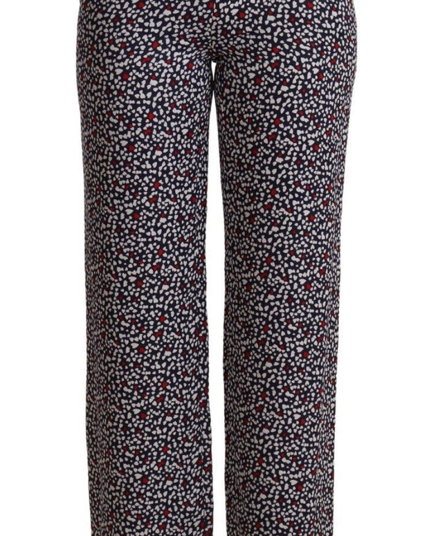 Black High Waist Printed Straight Pants