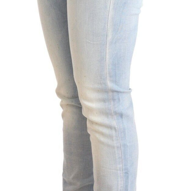 Chic Low Waist Skinny Light Blue Denim