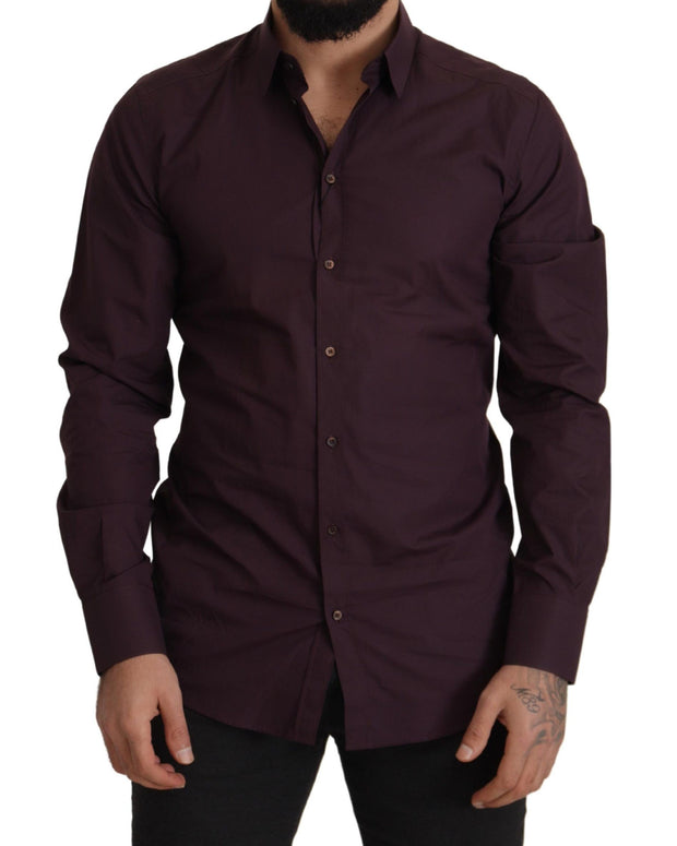 Purple Cotton GOLD Slim Fit Dress Shirt