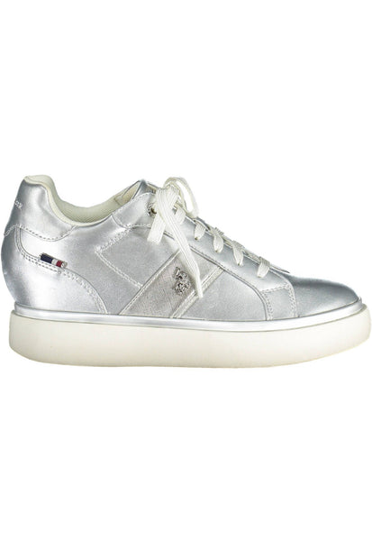 Silver Polyester Women Sneaker