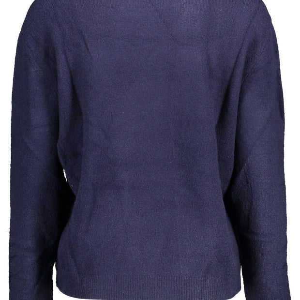 Blue Acrylic Women Sweater