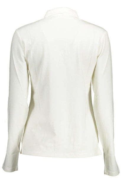 White Cotton Women Polo Shirt