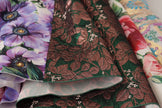 Dress Midi Patchwork Floral Jaquard Silk