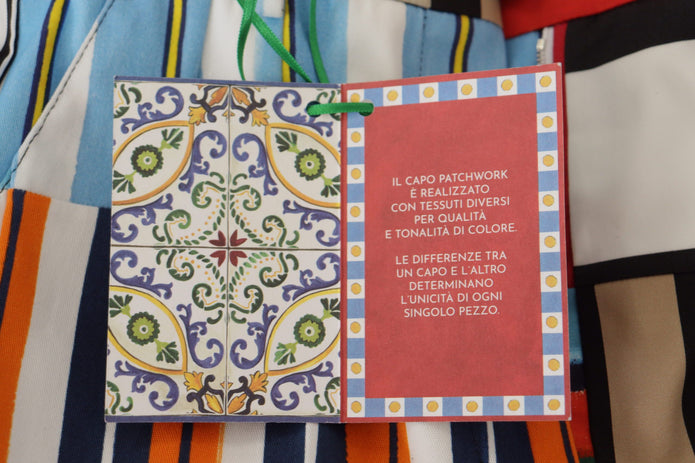 Multicolor Striped High Waist Cotton Pants