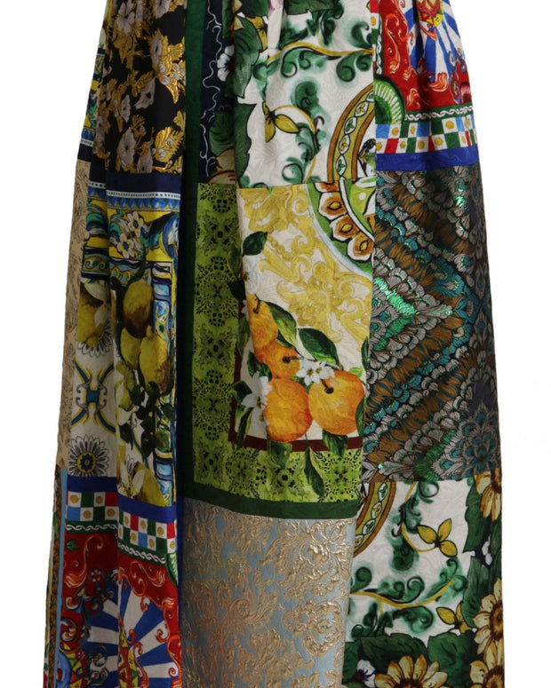 Multicolor Patchwork Sicily Long Maxi Skirt
