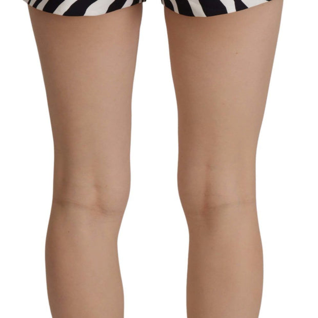 Zebra Print Mid Waist Hot Pants