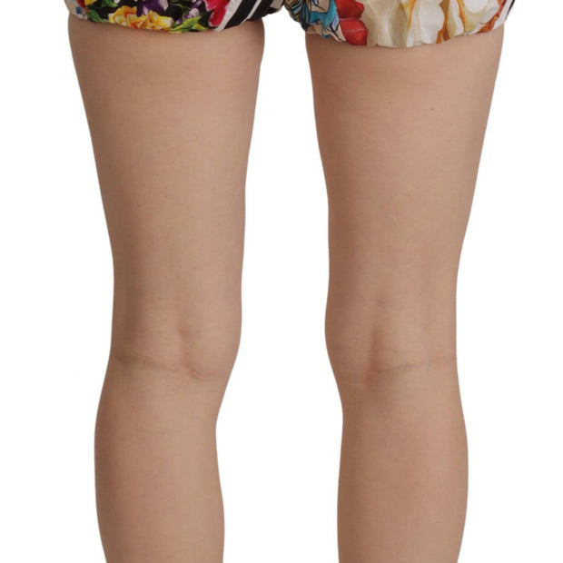 Multicolor Majolica Floral High-Waist Shorts