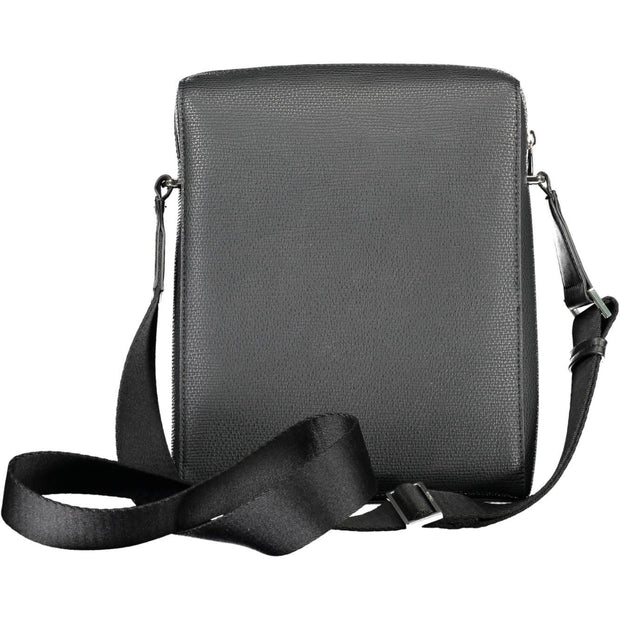 Black Polyester Mens Shoulder Bag