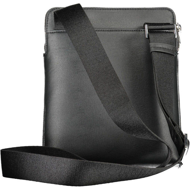 Black Polyester Mens Shoulder Bag