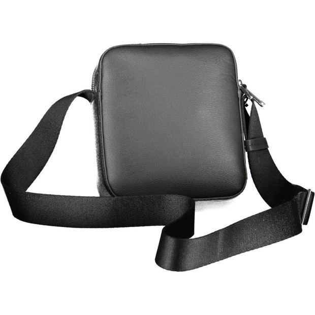 Black Polyester Men Shoulder Bag