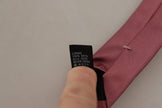Pink Solid Print Silk Adjustable Necktie Accessory Tie