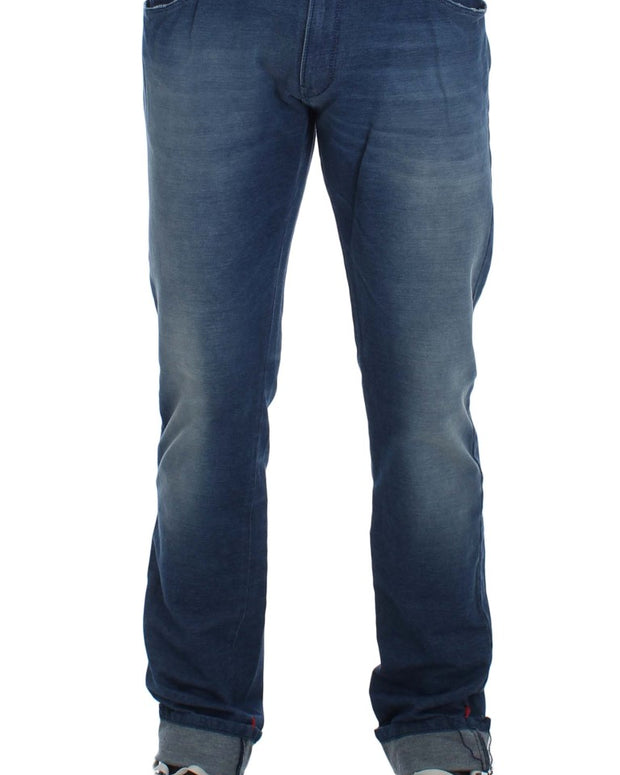 Blue Wash Denim Cotton Stretch Slim Fit Jeans