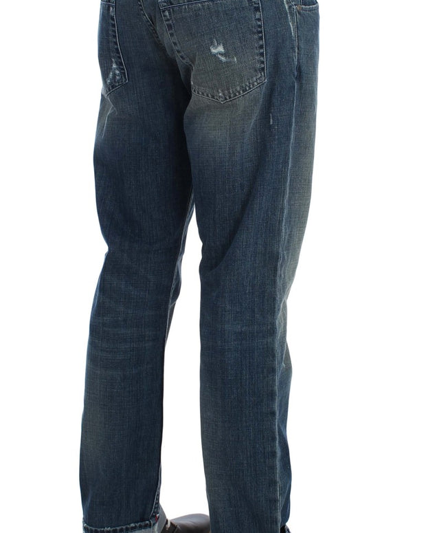 Blue Wash Cotton Denim Regular Fit Jeans