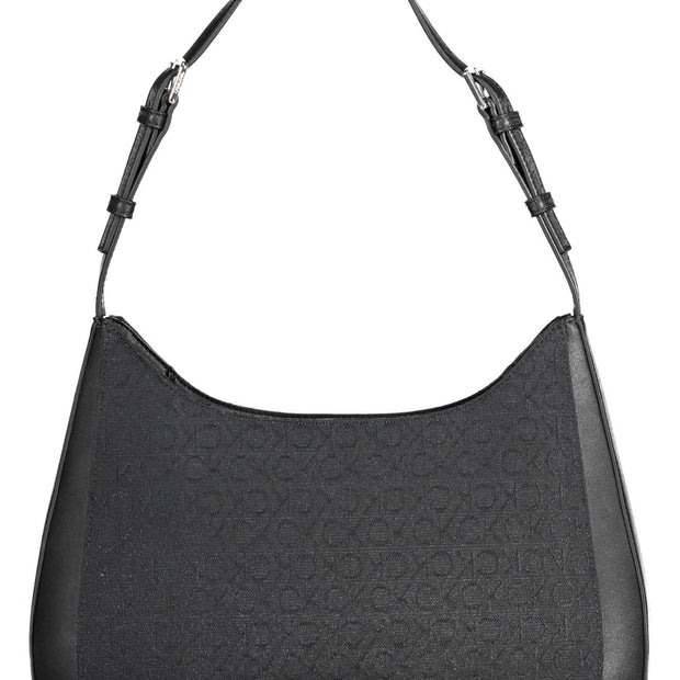 Black Polyester Women Handbag