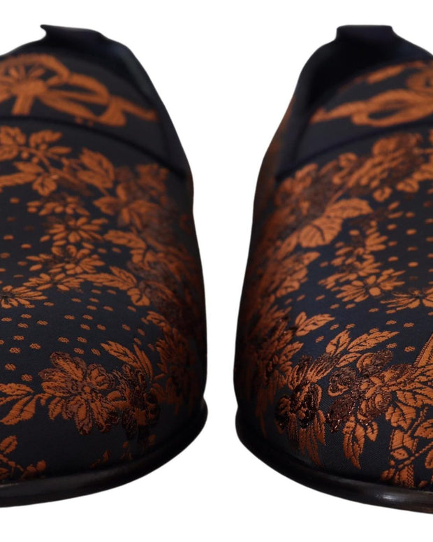 Blue Rust Floral Slippers Loafers Shoes