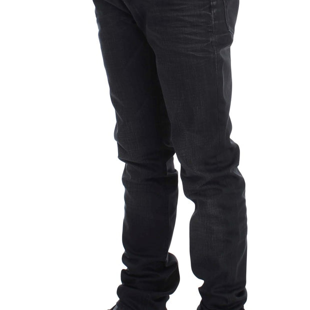 Sleek Gray Slim Fit Italian Mens Jeans