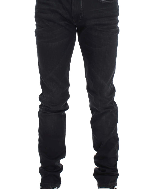 Gray Cotton Stretch Slim Fit Jeans