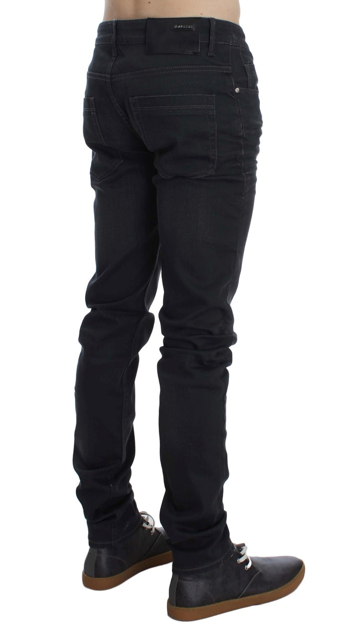 Sleek Gray Slim Fit Men's Premium Denim