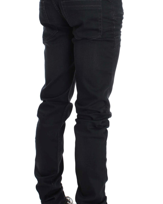 Gray Cotton Stretch Slim Fit Jeans