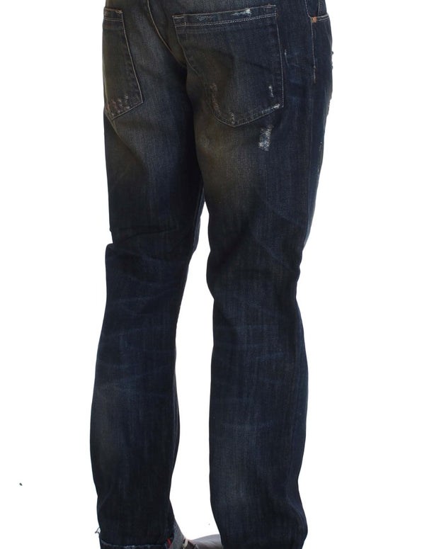 Blue Wash Cotton Regular Straight Fit Jeans