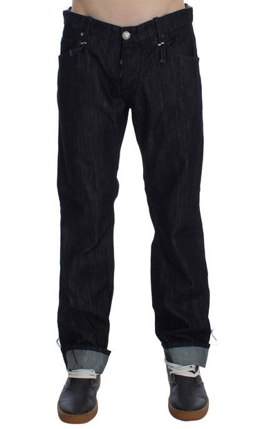 Elegant Straight Fit Blue Mens Jeans