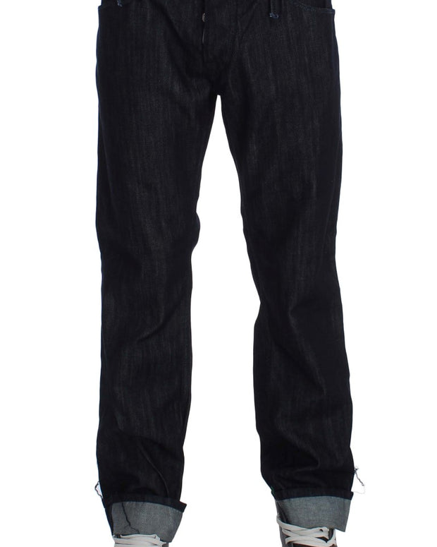 Blue Cotton Regular Straight Fit Jeans