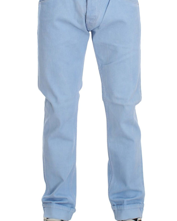 Blue Cotton Stretch Low Waist Fit Jeans