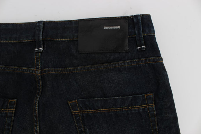 Elegant Straight Fit Dark Blue Jeans