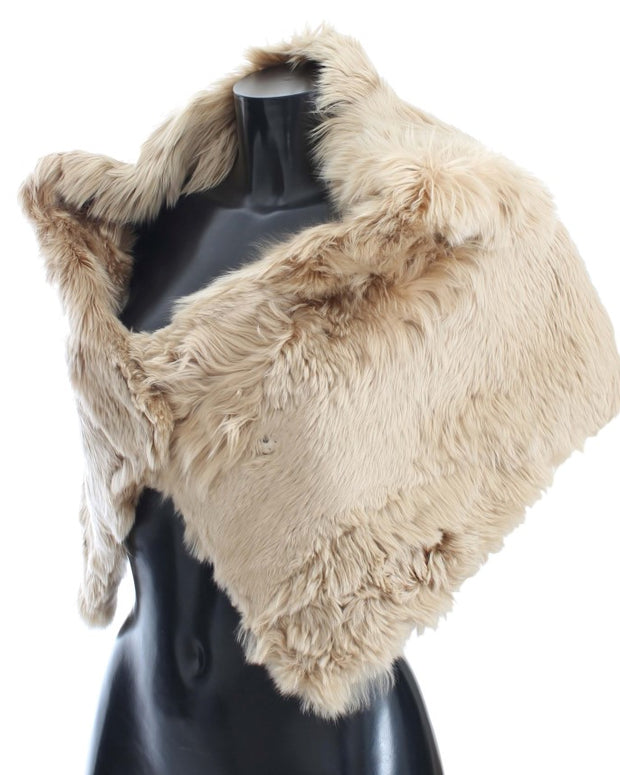 Beige Alpaca Collar Scarf