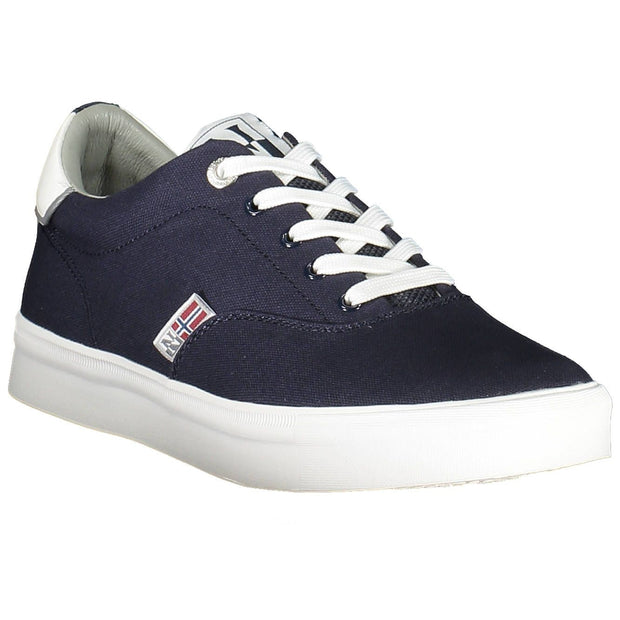 Blue Polyester Men Sneaker