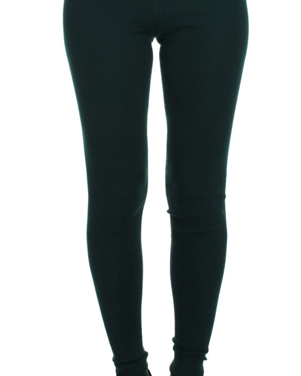Green Cashmere Stretch Tights Pants