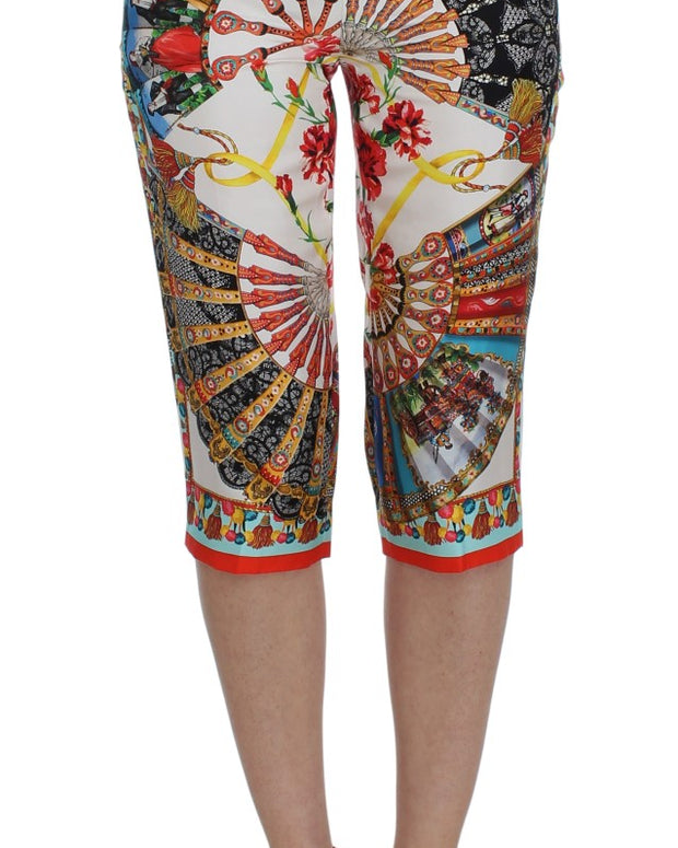Multicolor Majolica Sicily Silk Pants