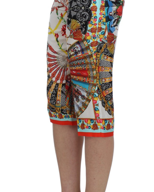 Multicolor Majolica Sicily Silk Pants