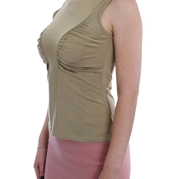 Glamorous Gold Turtleneck Vest Top