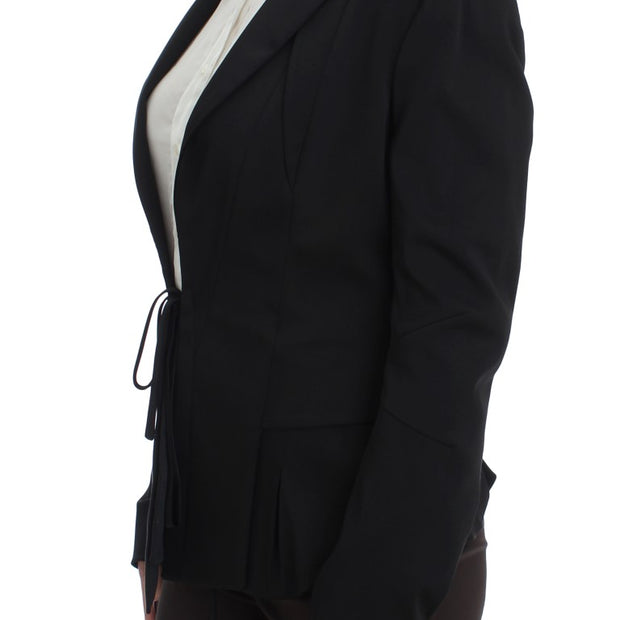 Elegant Black Stretch Blazer Jacket