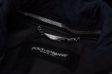 Black Polyester Hooded Blouson Coat Jacket