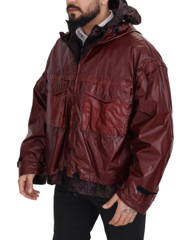 Bordeaux Cotton Hooded Full Zip Jacket