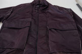 Purple Nylon Collared Biker Coat Jacket