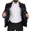 Black Wool Collared Full Zip Jacket