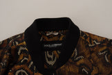 Brown Feather Full Zip Blouson Jacket