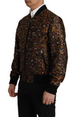 Brown Feather Full Zip Blouson Jacket