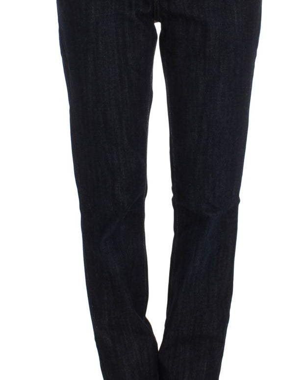 Blue Cotton Straight Fit Stretch Jeans