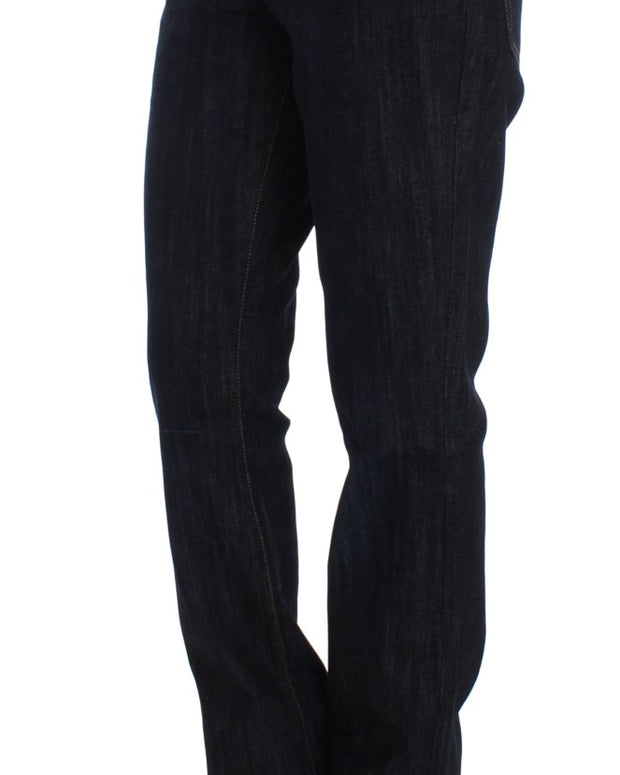 Blue Cotton Straight Fit Stretch Jeans
