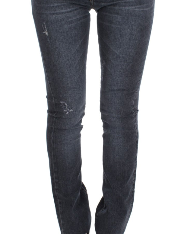 Blue Wash Cotton Blend Slim Fit Jeans