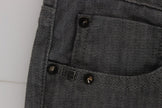 Chic Gray Slim-Fit Designer Jeans